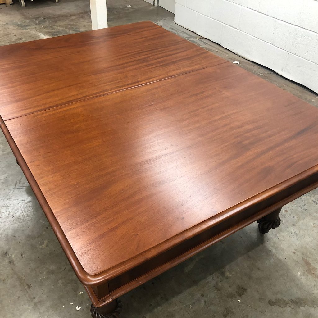 dining table before being burnished