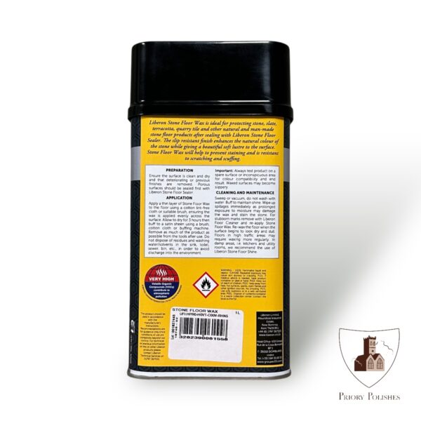 Liberon Stone Floor Wax label