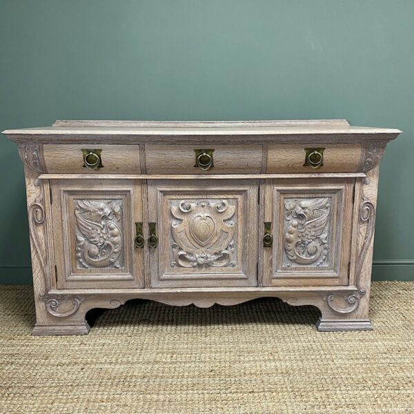 Spectacular Victorian Oak Antique Sideboard