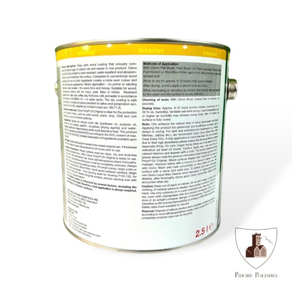 Osmo Polyx Oil Back of Tin Label