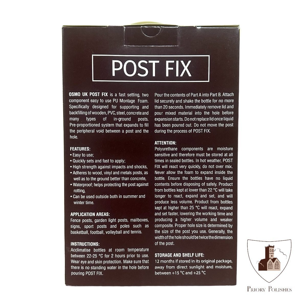 Osmo Post Fix 675g Back Of Box