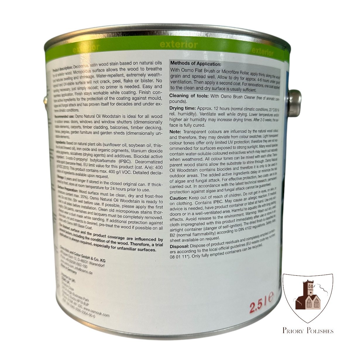 Osmo Natural Oil Wood Stain Back of Tin