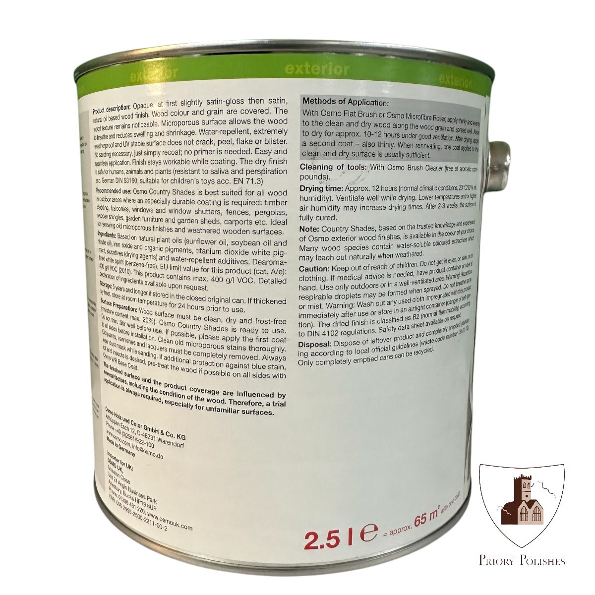 Osmo Country Shades back of tin