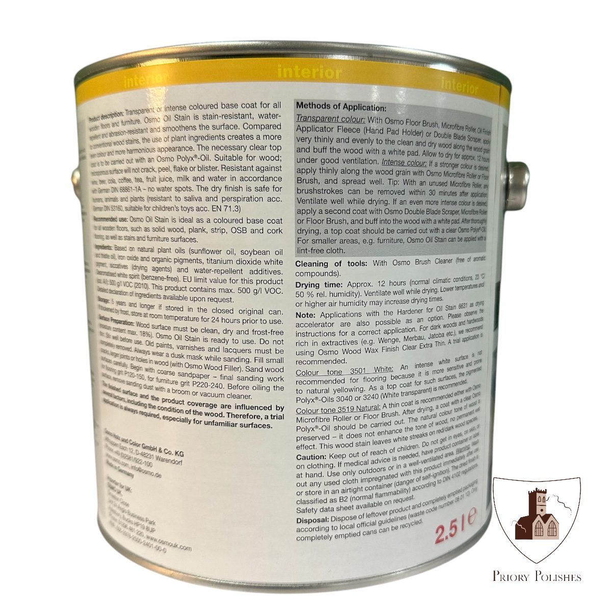 Osmo Oil Stain Back of tin