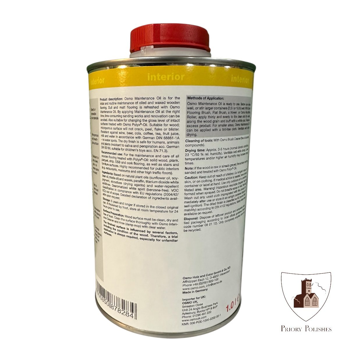 Osmo Maintenance Oil Back of tin