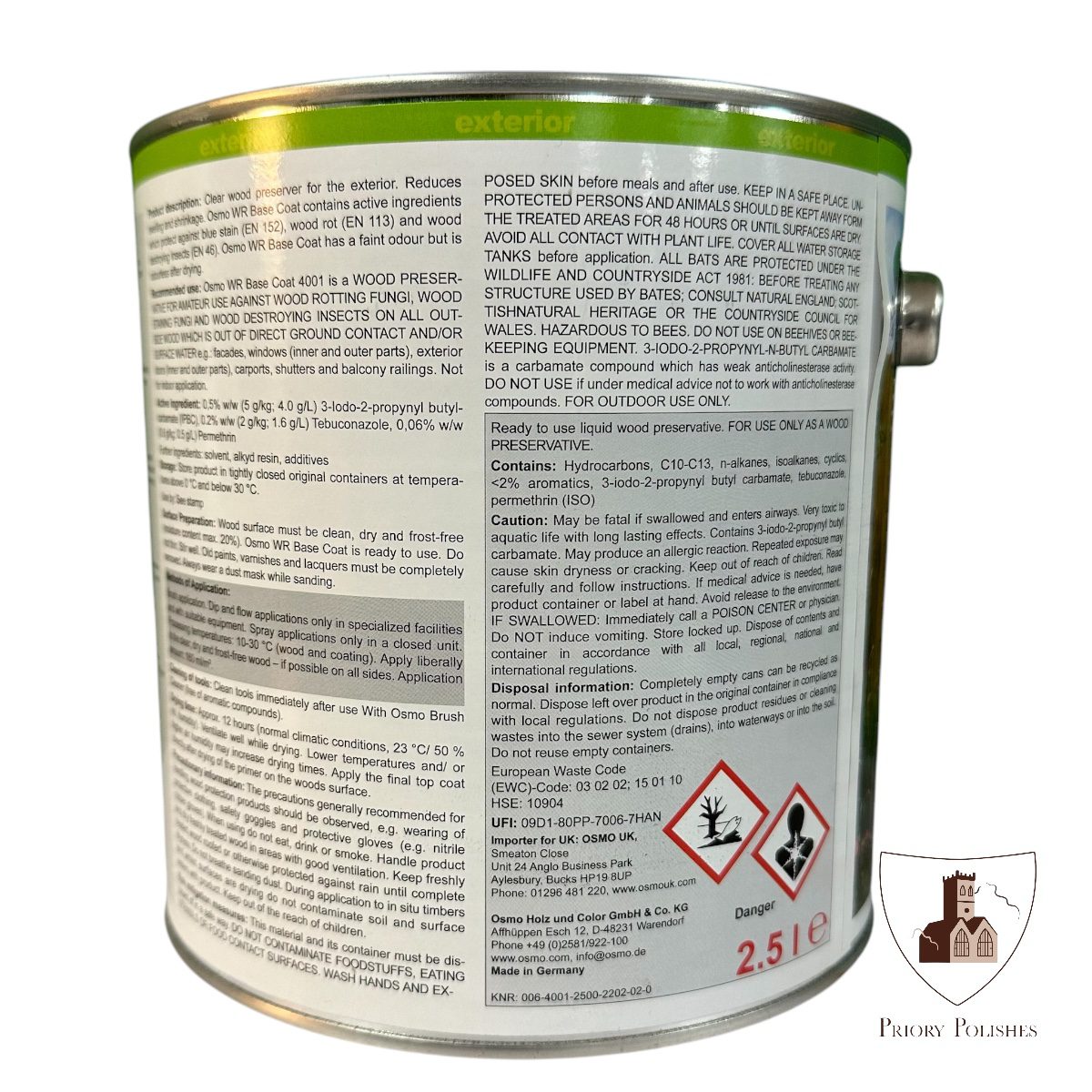 Osmo WR Base Coat Back of Tin