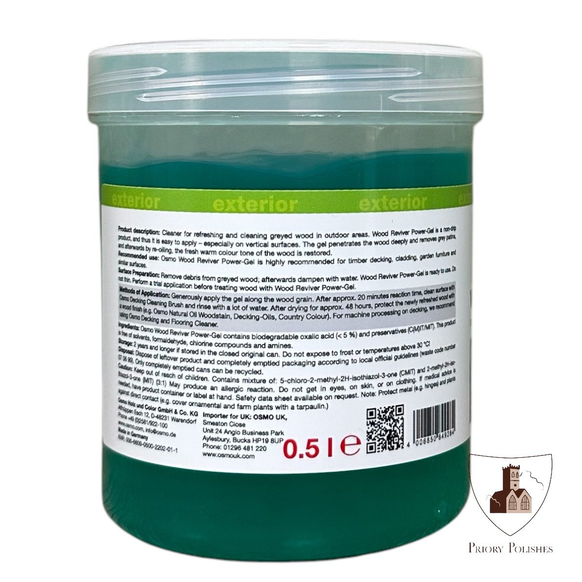 Osmo Wood Reviver Power Gel Back of tin