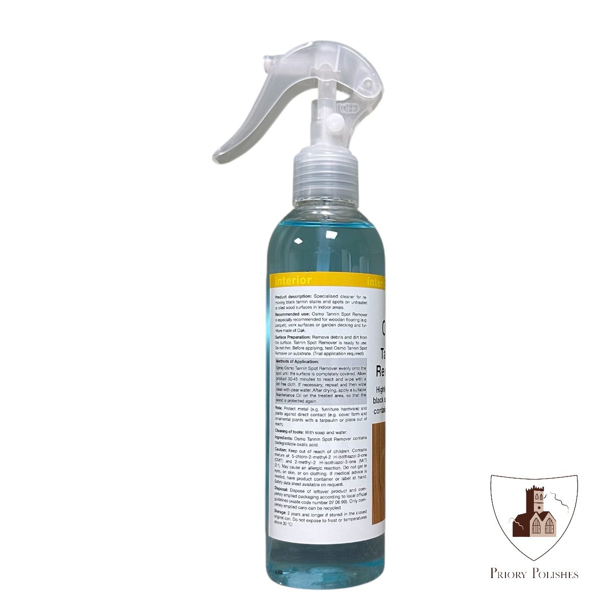 Osmo tannin spot remover back of bottle