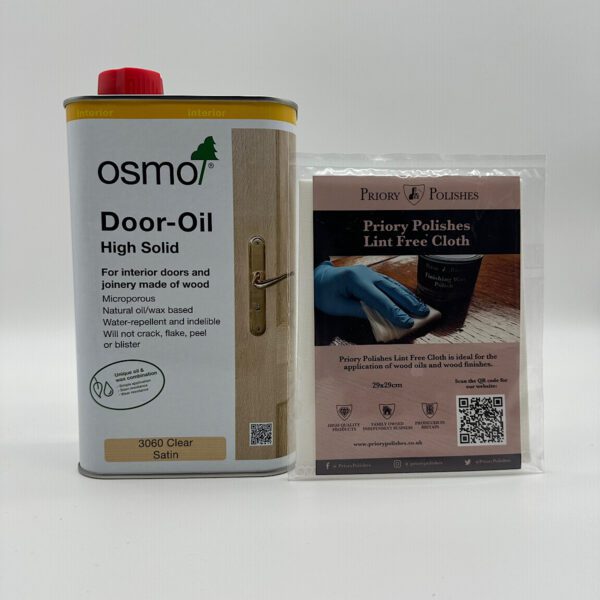 Osmo Door Oil 3060 Clear Satin + Free Lint Free Cloth