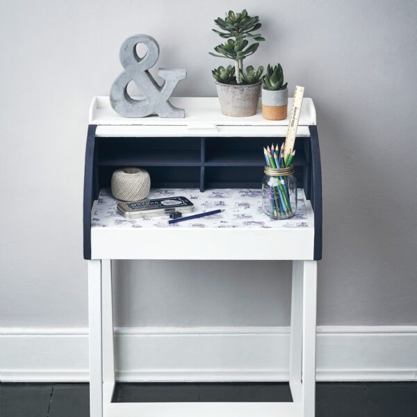 Oxford Navy and Pure Chalk Painted Toile Desk