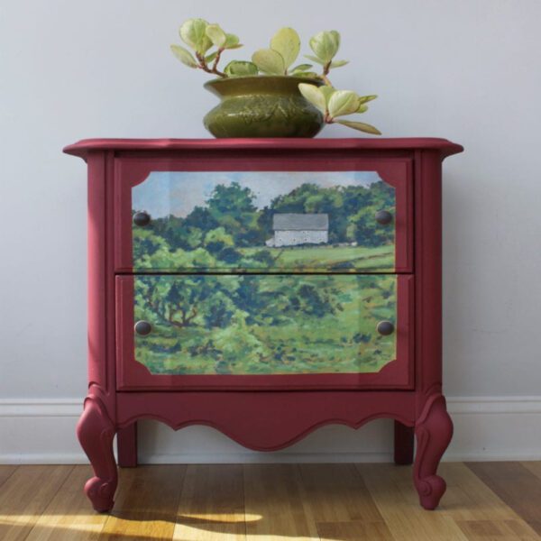 Burgundy painted Cabinet