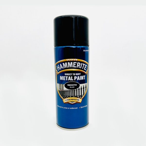 Hammerite Aerosol Metal Paint - Smooth - Black