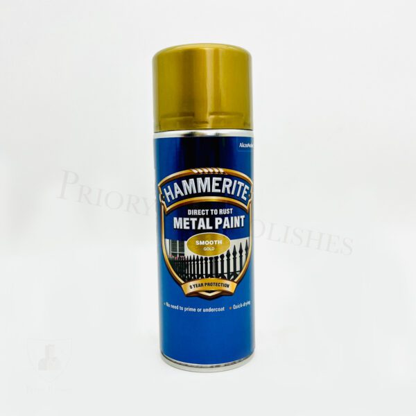 Hammerite Aerosol Metal Paint - Smooth - Gold