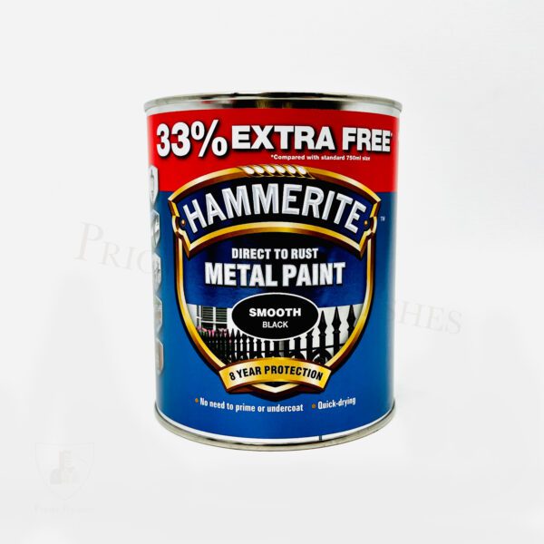 Hammerite Metal Paint 33% Extra - Smooth - Black