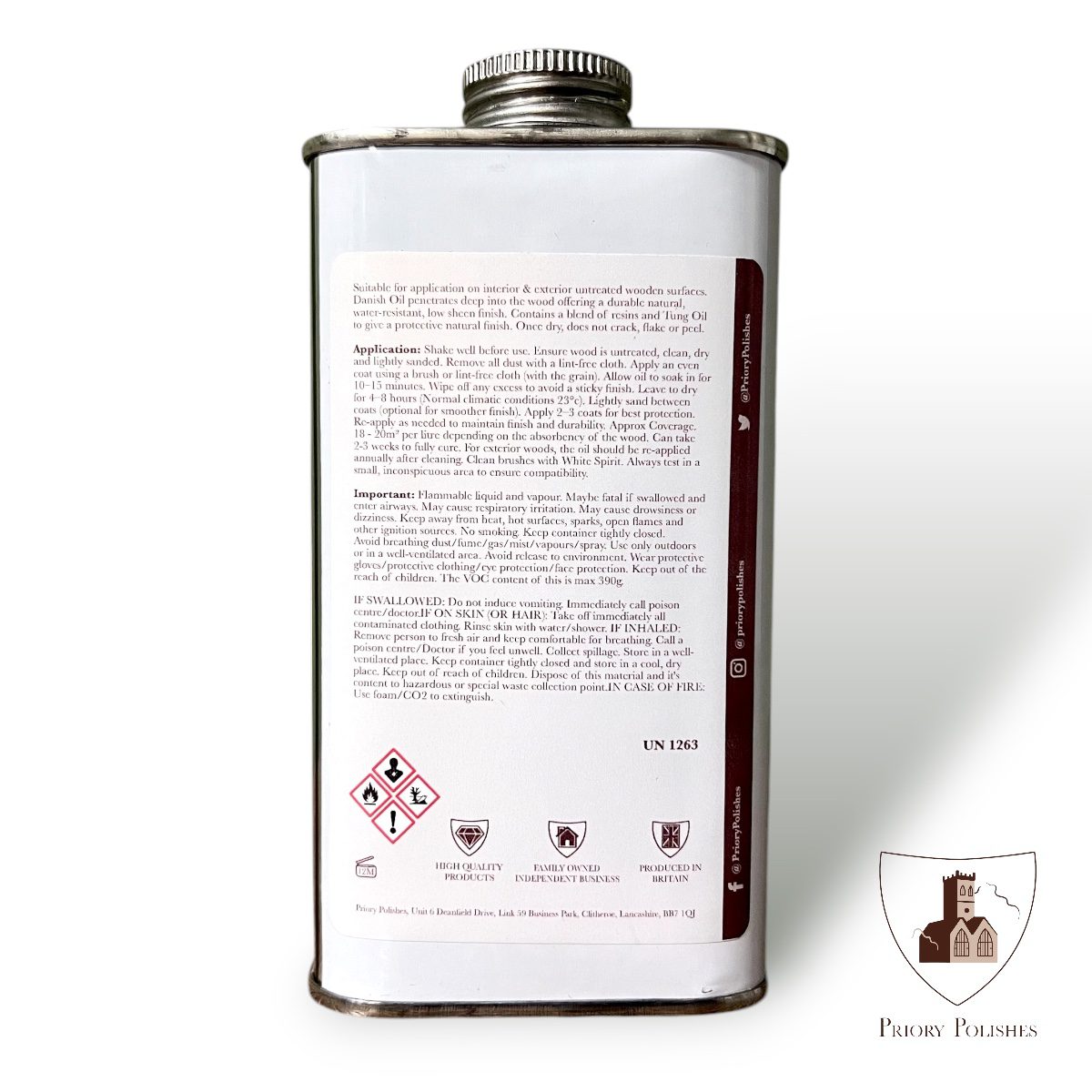 Priory Polishes Danish Oil – Premium Wood Treatment for Protection & Natural Finish - Image 3